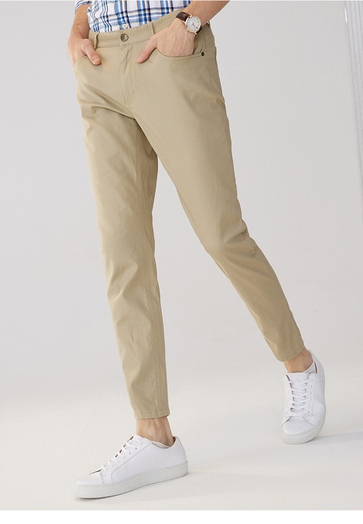 navigare意大利小帆船休闲裤男秋季舒适直筒裤子下装工装裤 浅卡其 34