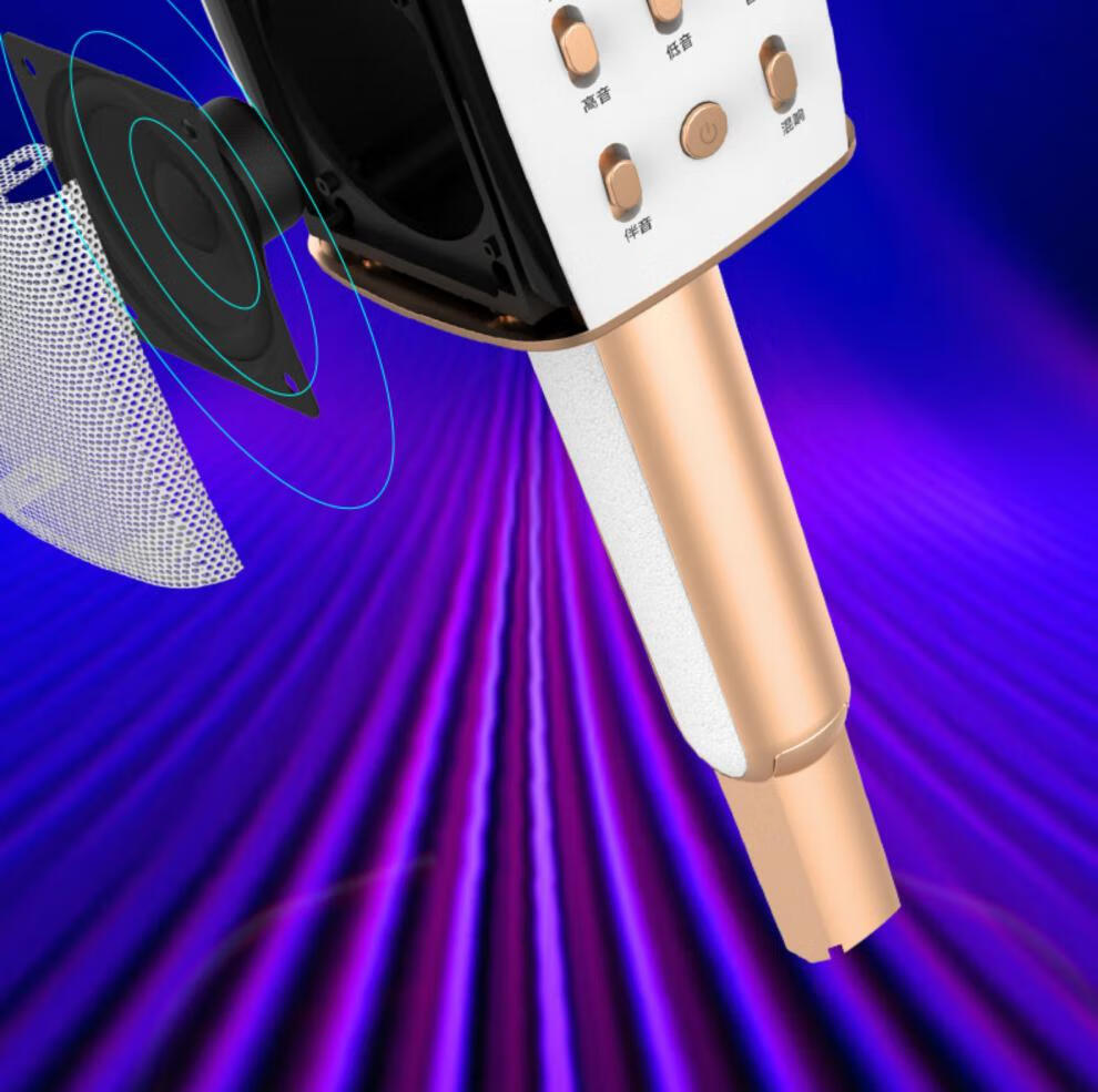 【音量增倍】索爱mc3话筒音响一体麦克风自带声卡家用k歌无线蓝牙车载