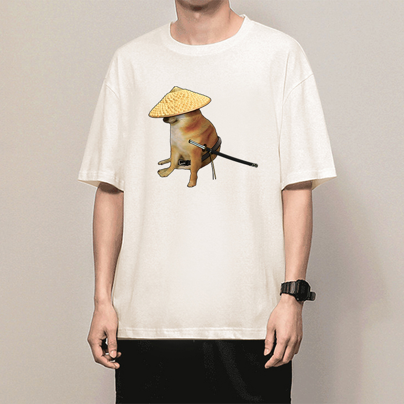 眉姿meizi极学式废柴犬cheem短袖t恤周边斗笠废柴狗cheems时刻衣服