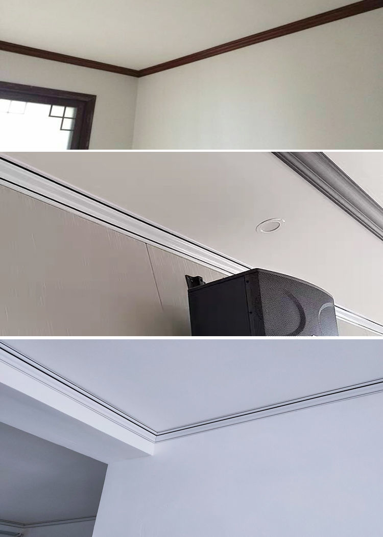 新中式红木纹黑灰色阴角线装饰条封边天花吊顶欧式墙纸环保ps线条黑色