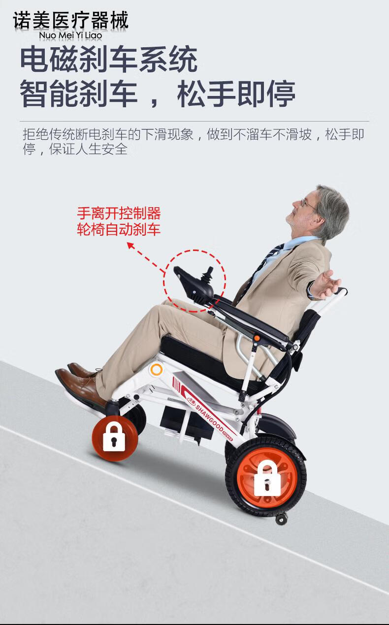 立善电动轮椅折叠轻便小老年残疾人智能全自动可上飞机自动折叠款13a
