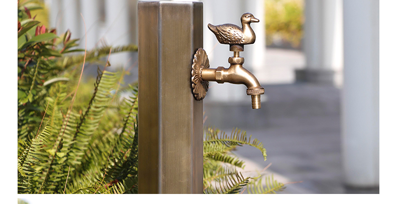 户外别墅庭院花园动物仿古水龙头冻室外全铜创意家用洗衣机龙头h款