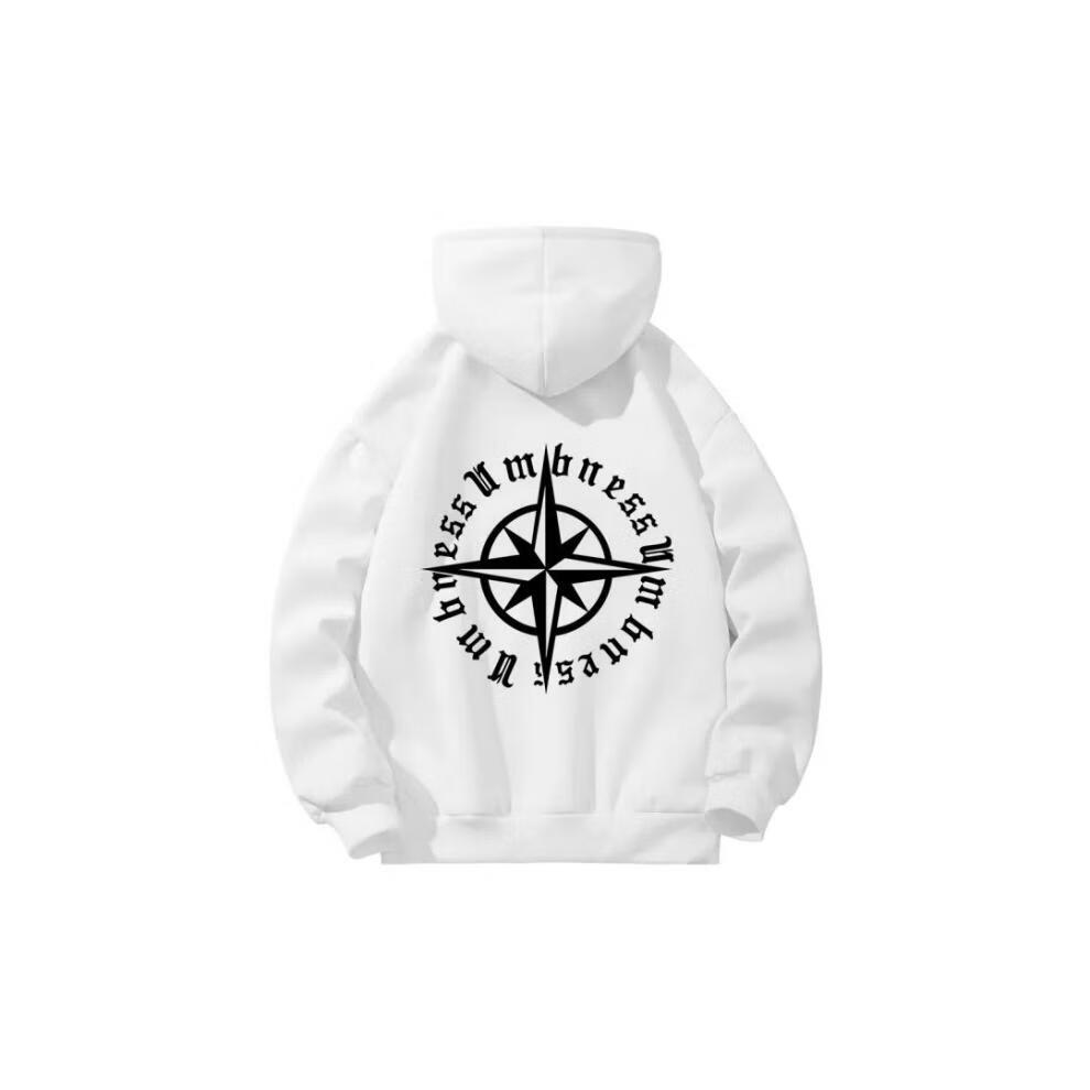 溥畔指南针服饰卫衣 重磅纯棉新款秋装美式潮牌指南针印花oversize