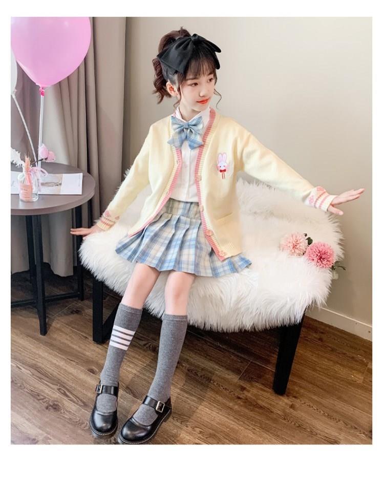 jk制服兒童女童校服套裝正版兒童jk制服裙夏季小學生學院風百褶裙半身