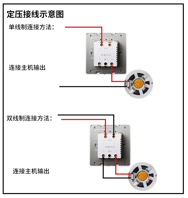 吸顶喇叭怎么接线图解图片