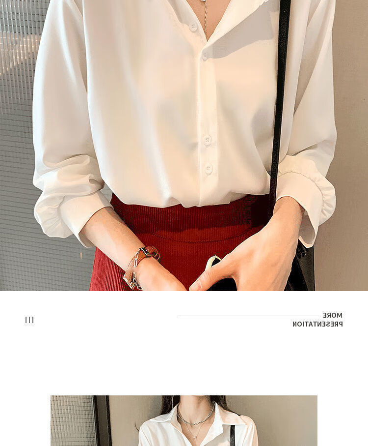 【高品质衬衫女】新款衣宽松叠穿白衬衫显瘦时尚设计感小众上衣雪纺衬衫女夏 白色 M (95-105)
