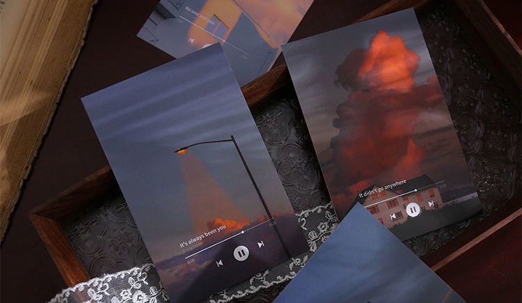 宏科华人间朝暮风景明信片日系唯幻天空约文艺盒装贺卡 人间朝暮-30张