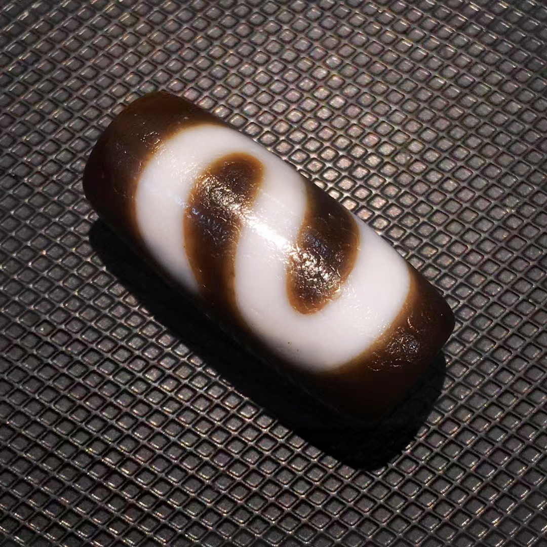 高油朱砂金钱勾天珠 品相好线条流畅 颗粒朱砂【图片 价格 品牌 报价