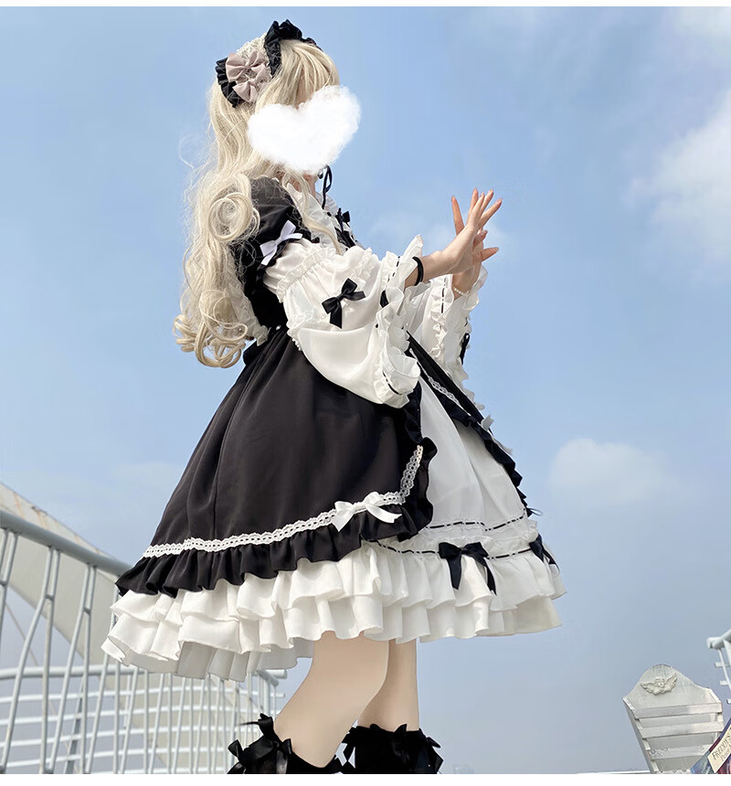 原创白夜极光op轻lolita日常洛丽塔复古洋装少女软妹连衣裙 裙子 脖饰