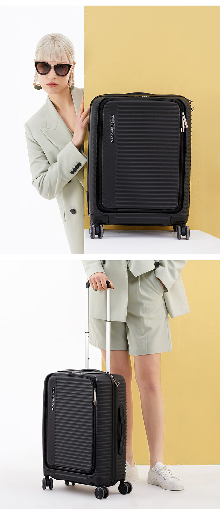 mandarinaduck/意大利鸳鸯box系列时尚商务万向轮旅行箱拉杆箱 23e