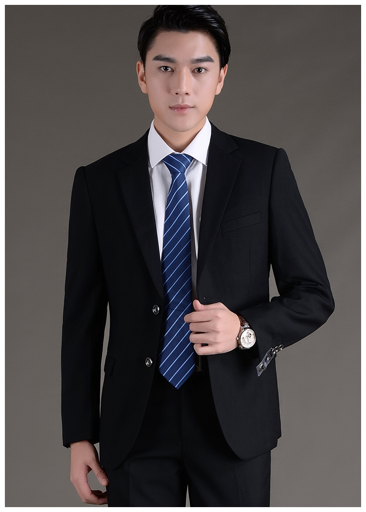 恒源祥彩羊西装外套男黑色正装商务休闲修身职业装工装工作面试西服