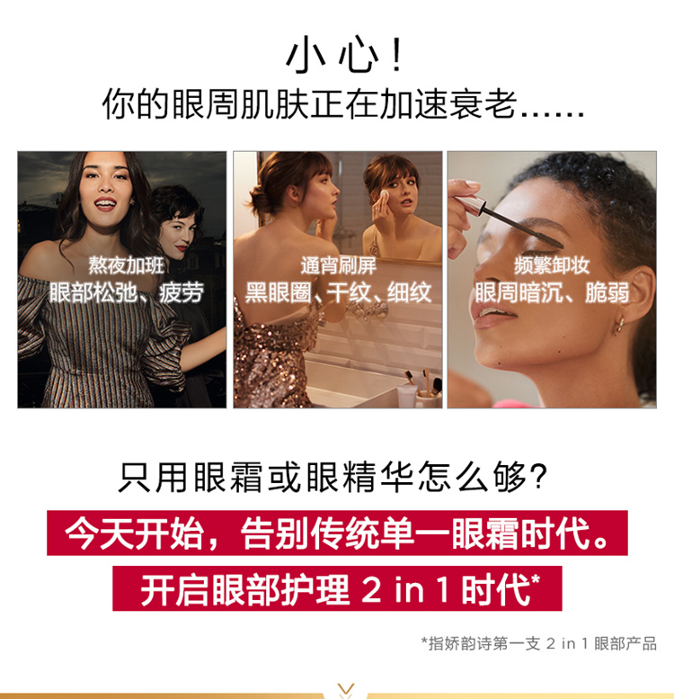 娇韵诗（CLARINS）纤颜紧致精华 淡化细纹 情人节日礼物新年礼物送女友送老婆 双萃眼霜20ml