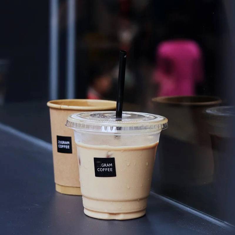 奶茶杯一次性pet冷饮杯一次性奶茶杯11盎司冰美式拿铁咖啡打包杯带盖