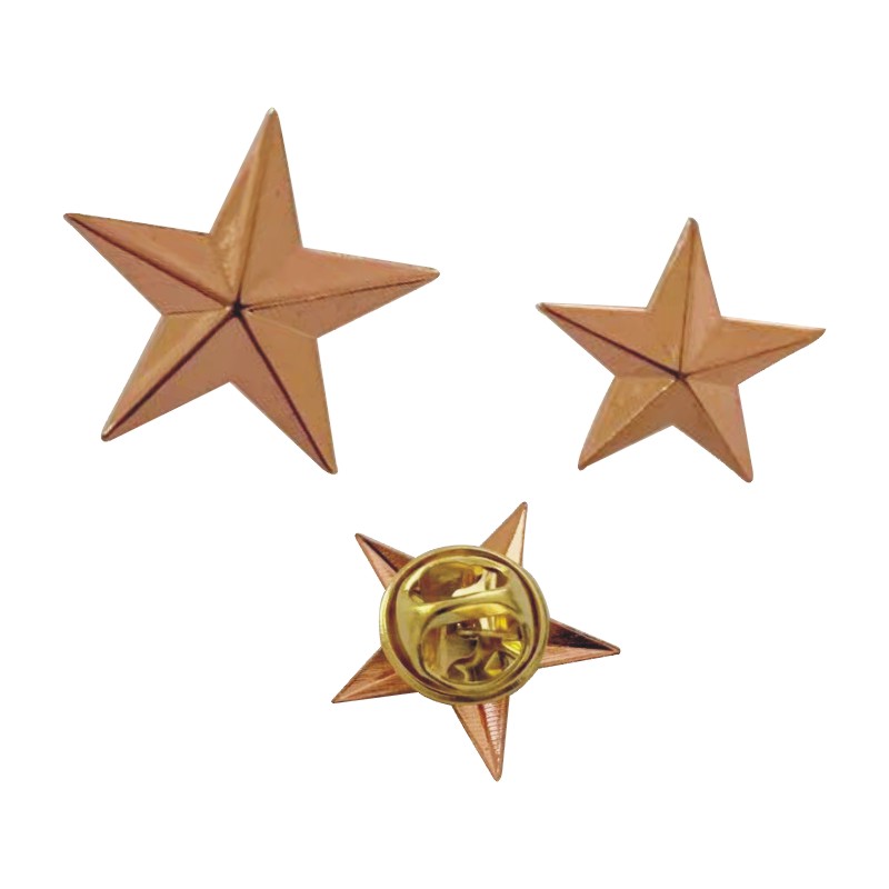 厂家直销五角星徽章星级员工服务之星胸章 星星销售 定做星星胸针 2cm