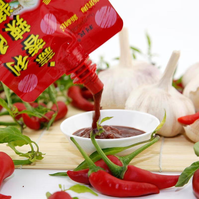 户户辣椒酱天津利民蒜蓉辣酱5kg桶装烧烤辣椒酱调味辣酱蘸料酱利民