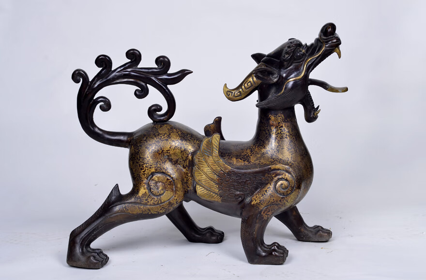 奥丹伊纯铜貔貅摆件谛听神兽家居装饰工艺品铜器开业礼品