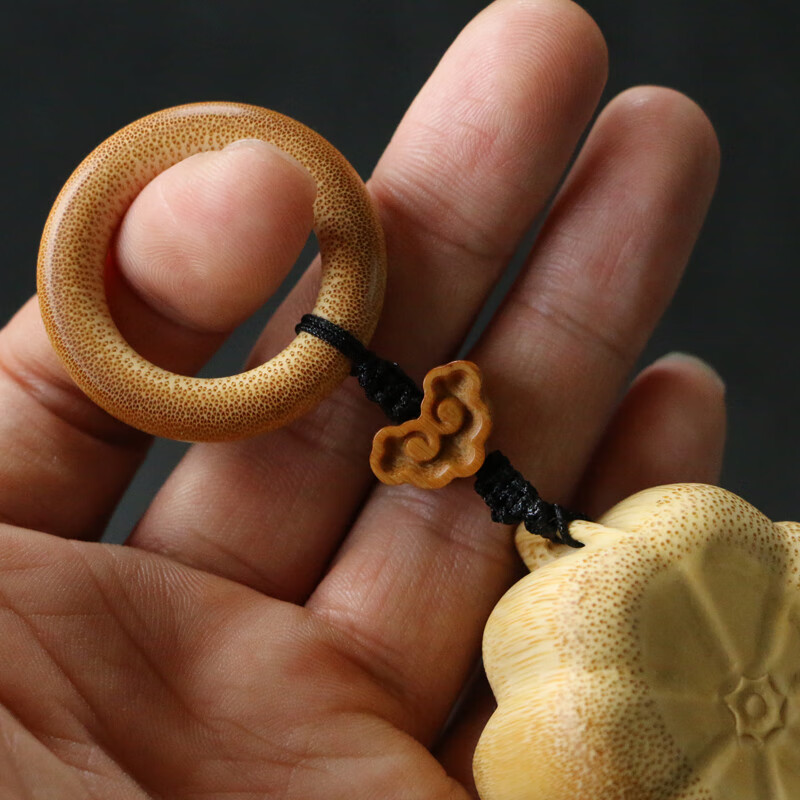 荟幽兰把把壶手工竹根雕小茶壶手把件竹雕小水滴把玩茶宠车钥匙挂件