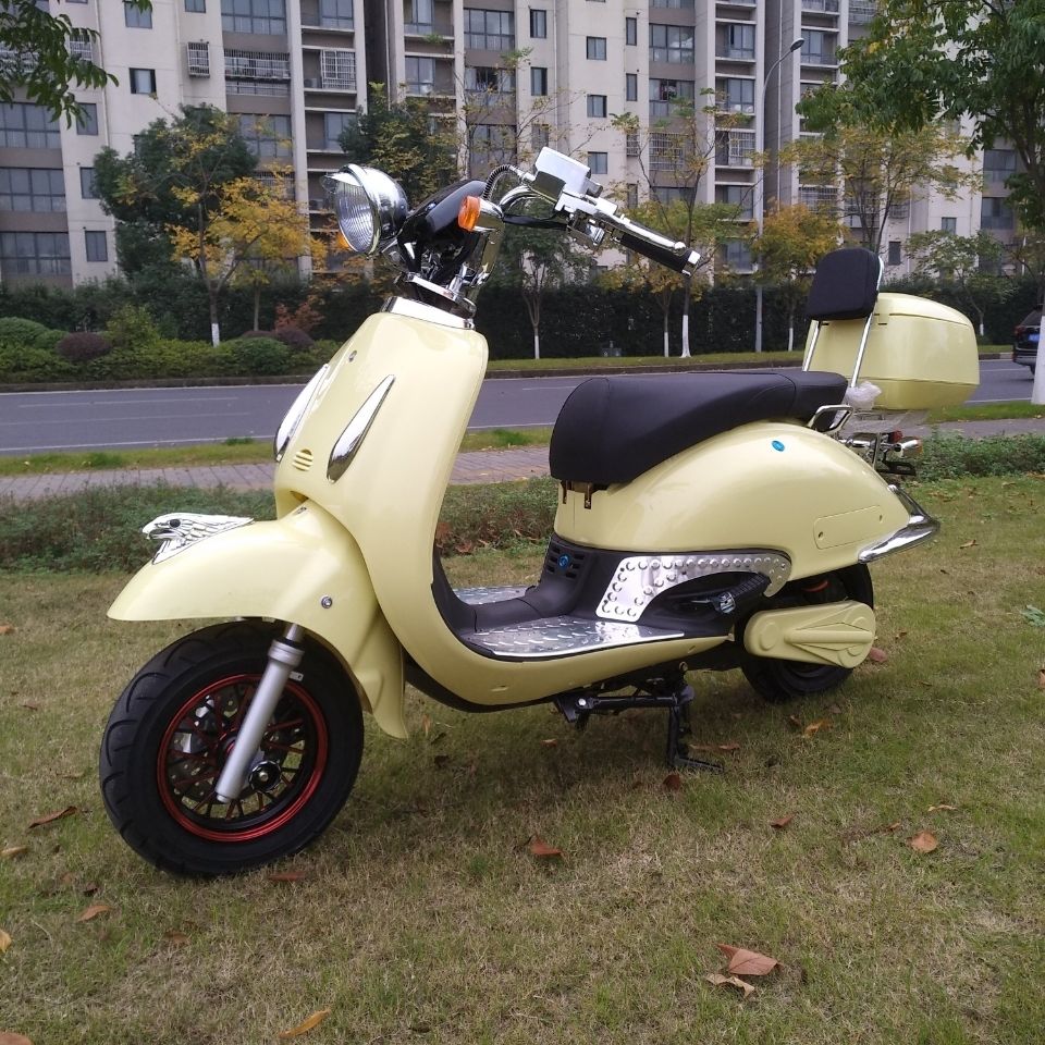 2022新款大龟王电动车复古锂电池长跑王电动摩托车本田灰色60Ⅴ20安