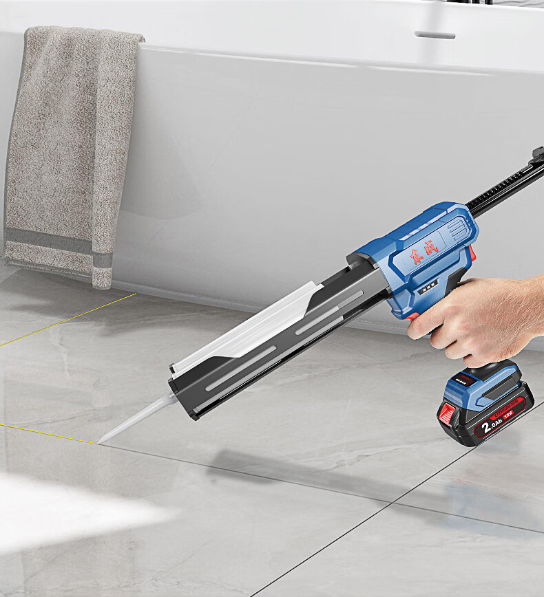 东成电动打胶枪dcpj0212e充电式美缝枪双组份双管ab胶瓷砖东城双管美