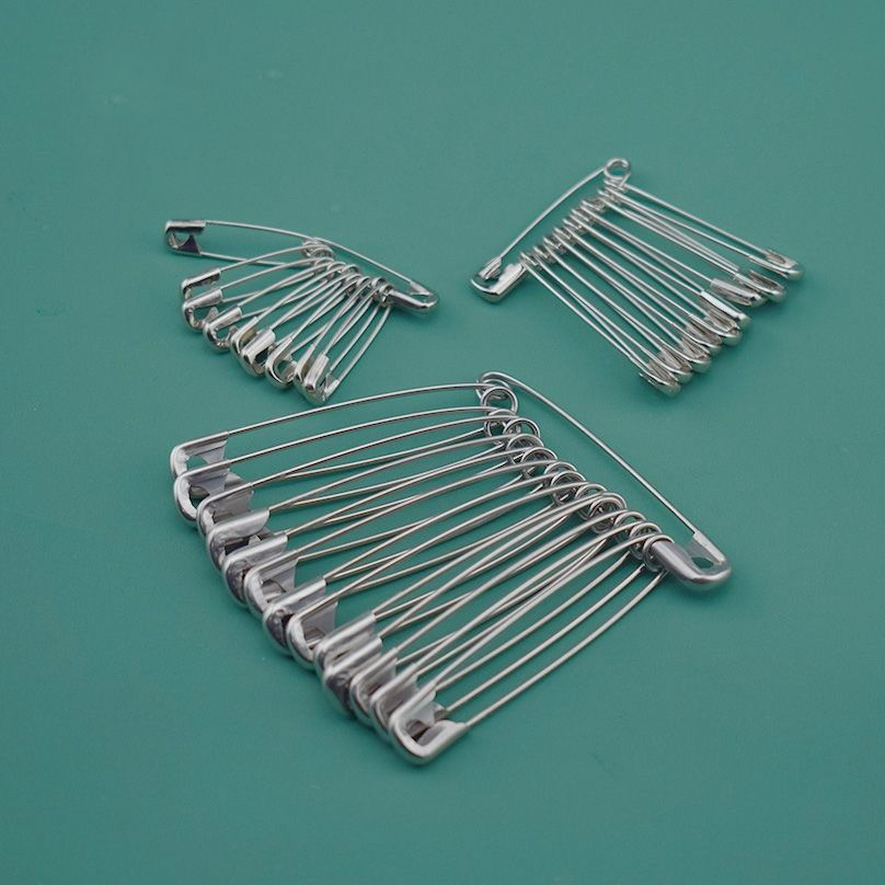 博鹤州*纯不锈钢别针 大号小号安全扣针衣服固定曲别针老式简易别扣锁