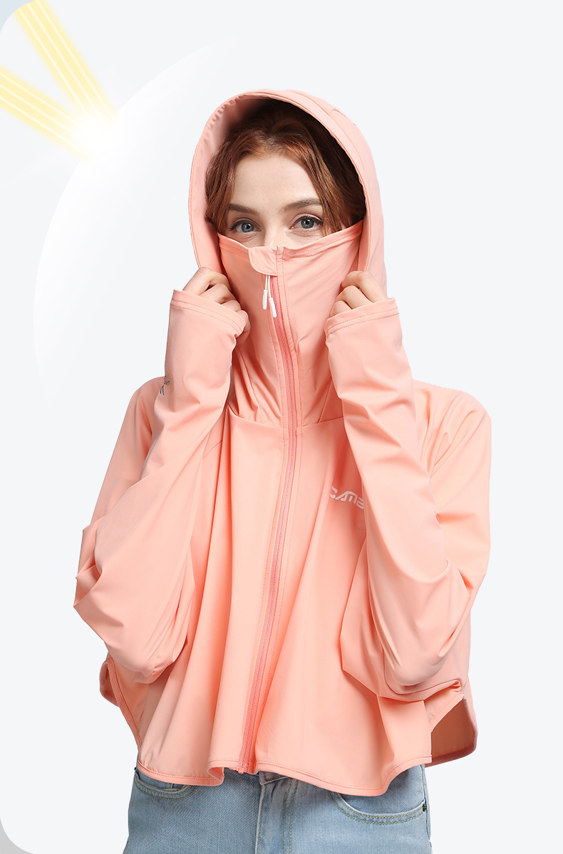 骆驼防晒衣女夏季防紫外线冰丝防晒服upf50透气衫薄款珊瑚红女m