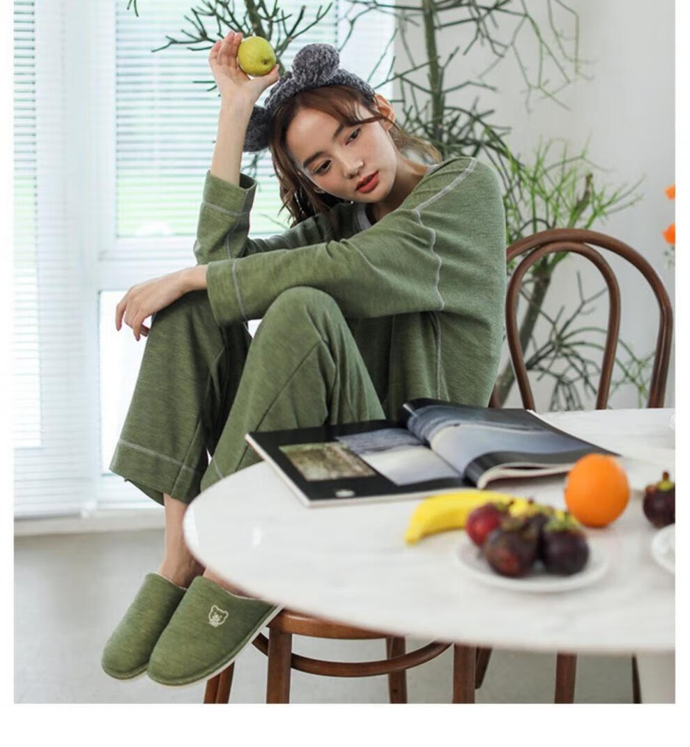 小熊爱家家居服大智燃小熊懒人装家居服秋长袖情侣休闲宽松韩版套装