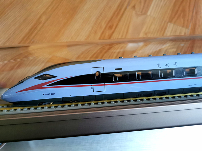 复兴号高铁动车组模型蓝暖男动车组仿真合金摆件187复兴号cr300bf三节
