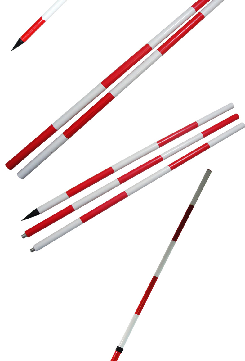 测量用花杆2米3米5米标杆尺铝合金工程测量标杆抽拉红白段带夜光抽拉