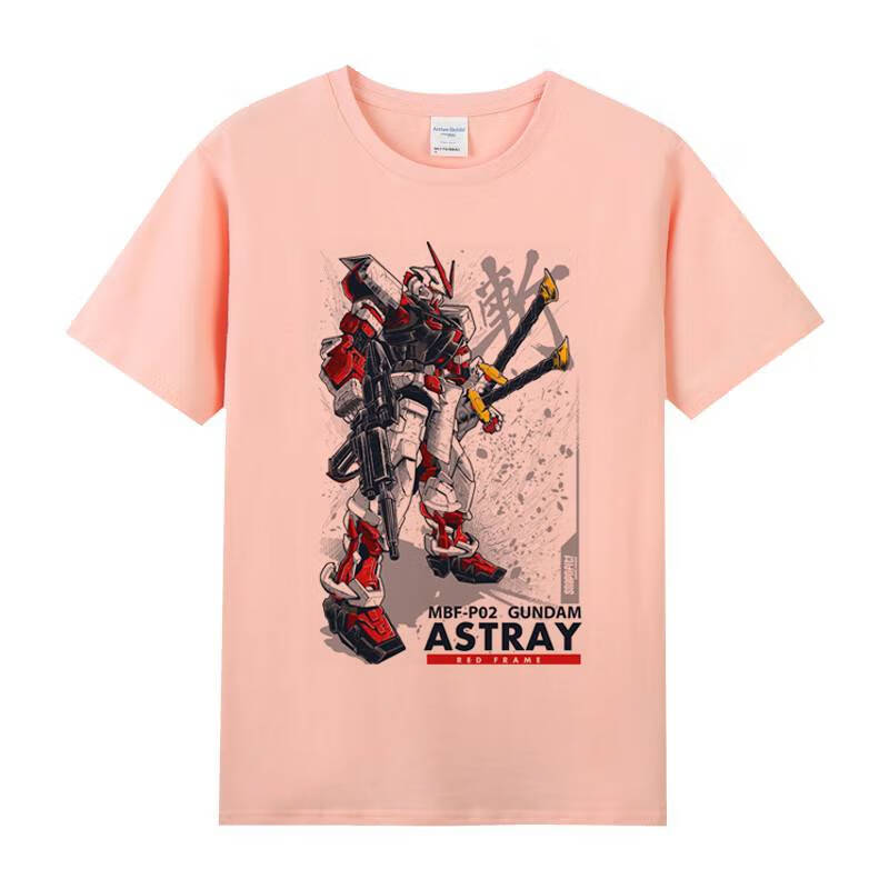 夏季新款棉圆领短袖t恤男高达印花上衣服情侣宅男衣服初高中大学生