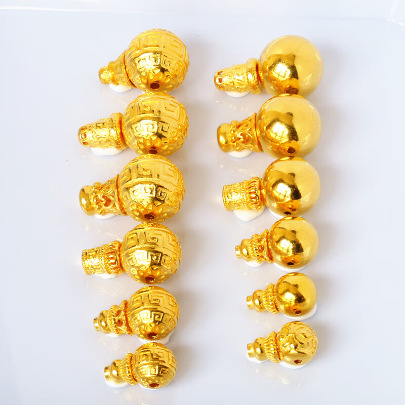 旬谨纪999足金佛头黄金古法金三通/加厚版空心/正常使用不变形/ 光面1