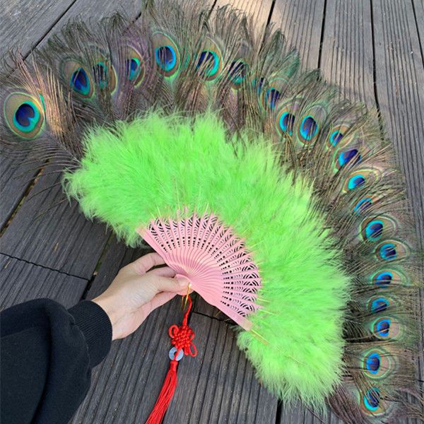 舞扇子表演扇舞蹈扇孔雀舞蹈扇子直播扇子跳舞扇25骨孔雀扇子大红色