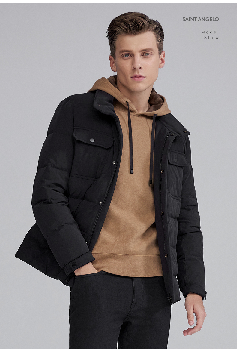 商场同款报喜鸟羽绒服男冬季新款男士时尚休闲保暖立领白鹅绒羽绒服