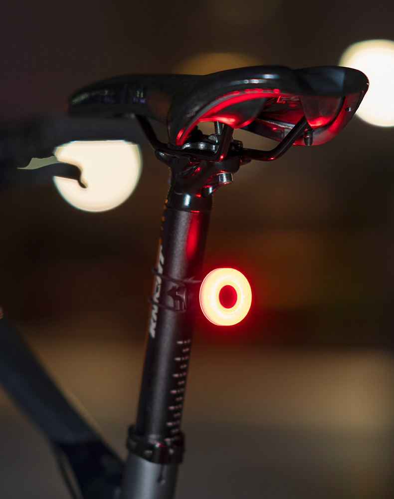 洛克兄弟自行车尾灯智能刹车感应灯夜骑警示山地车公路车骑行装备 坐