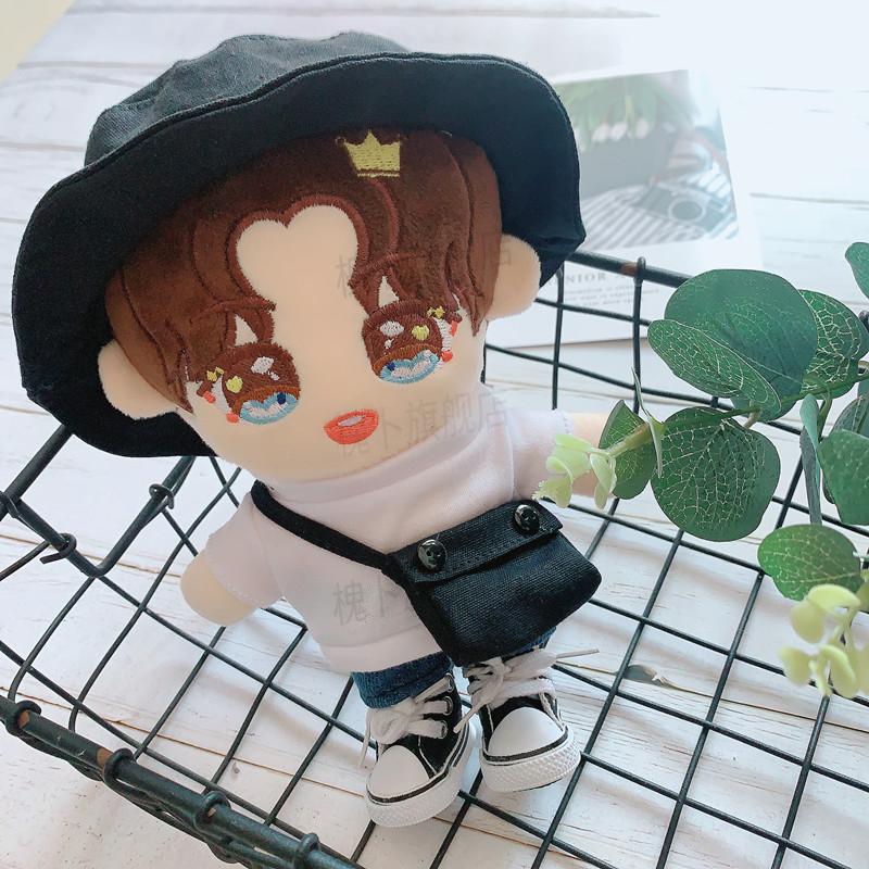 黄明昊娃娃公仔justin毛绒q版应援换装玩具人形周边玩偶 浅棕头发乖乖