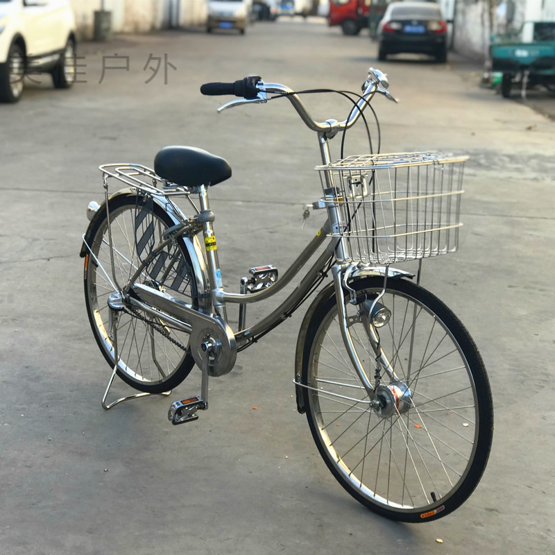 日本自行车全新老式不锈钢日本自行车日式内变速三速出口男女式通勤车
