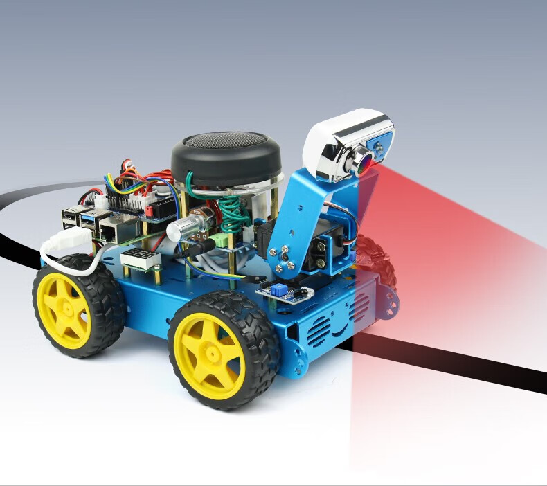 瓴乐 树莓派视觉机器人 4b四驱轮式 opencv ai智能 视觉循迹