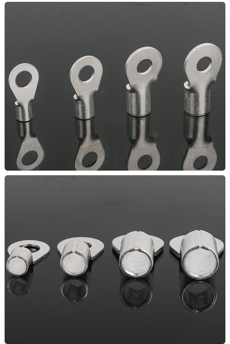 ot铜接线端子 圆形冷压铜接头 铜线耳 铜o型插片 压线鼻裸接头 白色