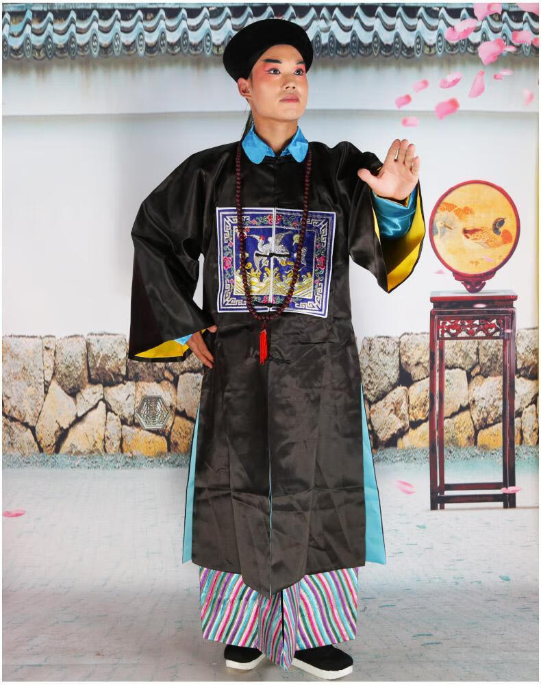 清朝官服中山装僵尸服演出古代戏剧清朝官衣戏装古装刘墉和珅cos僵尸