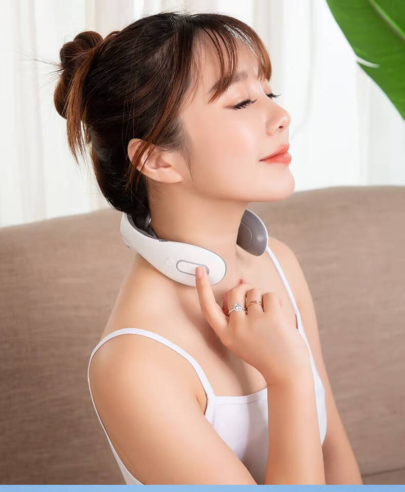 小米mi生态同款颈部按摩仪智能颈肩热敷脉冲理疗仪电动便携揉捏脖子ol