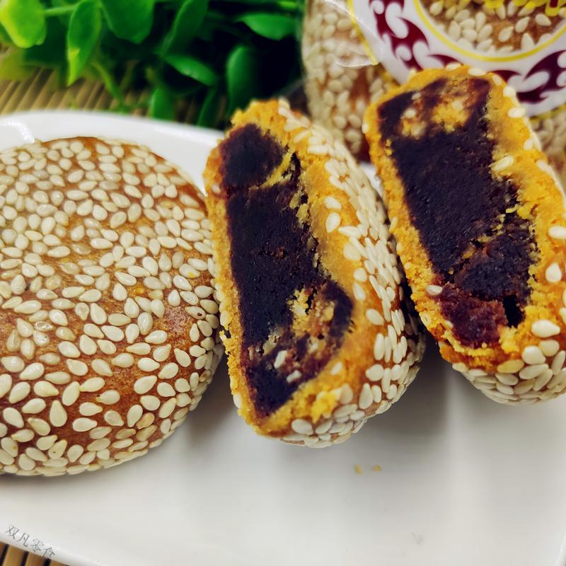 老北京麻饼 4斤 芝麻豆沙饼 传统糕点芝麻豆沙馅点心零食特产老人茶点