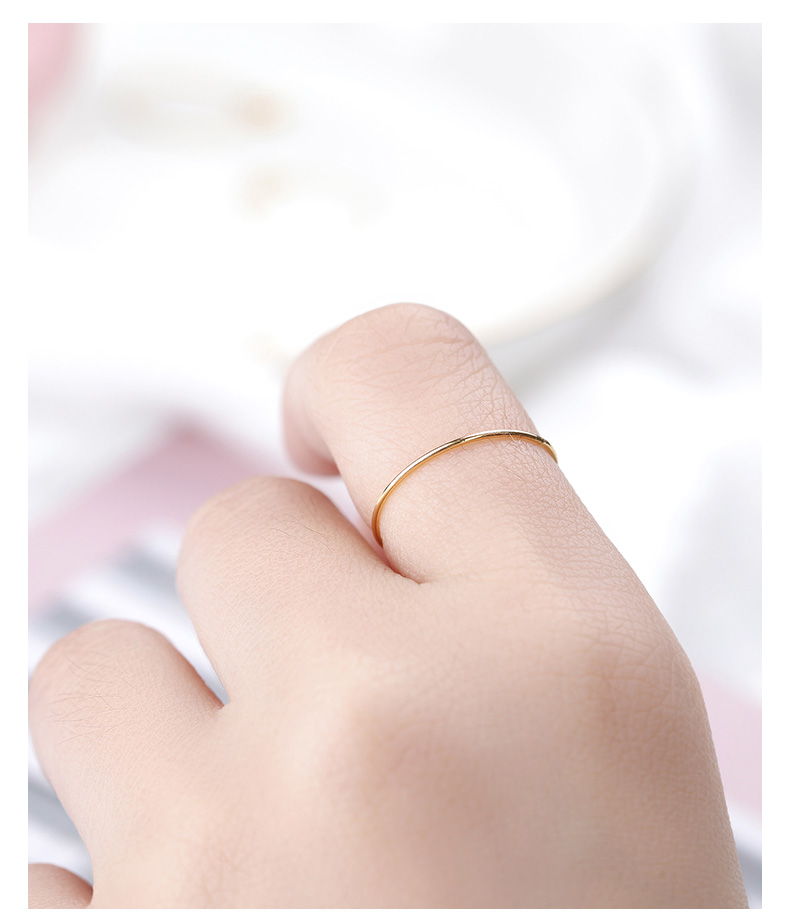 老凤凰18k黄金戒指女光圈细指环日韩简约食指无名指关节戒尾戒小指18k