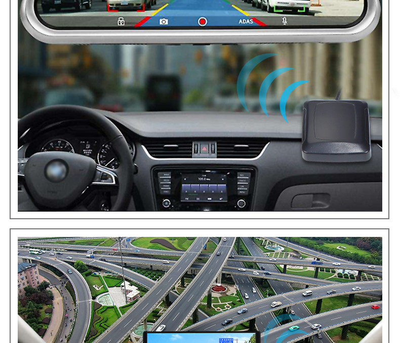 北斗gps天线车载中控导航一体机改装记录仪大屏汽车通用加强版c型蓝色