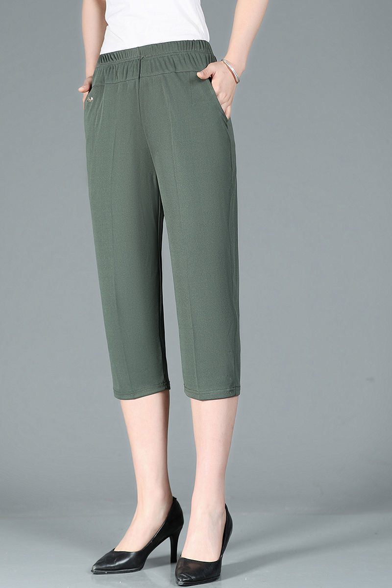 恒源祥官方旗舰特价新款夏季妈妈裤子薄款七分裤中老年女裤高腰中裤