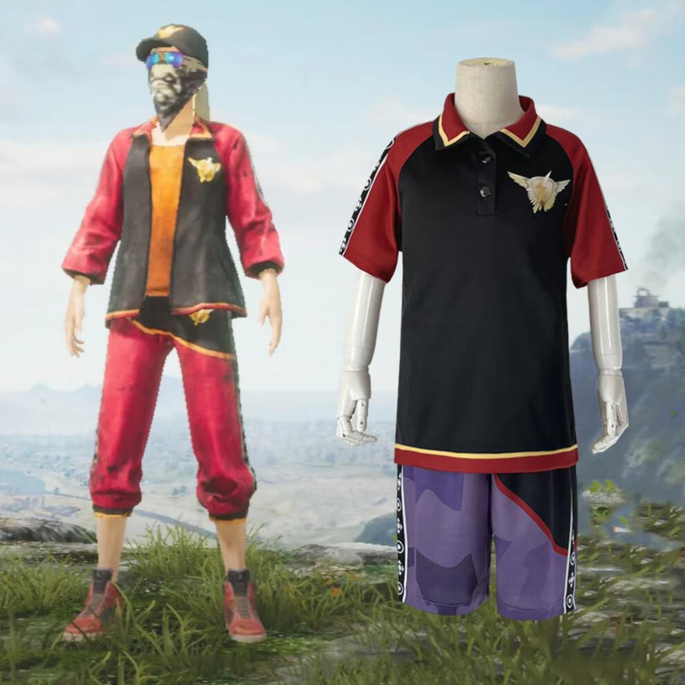赛瑟达和平精英cos服s1身法裤裤子s1战斗服套装短袖和平精英巡查员