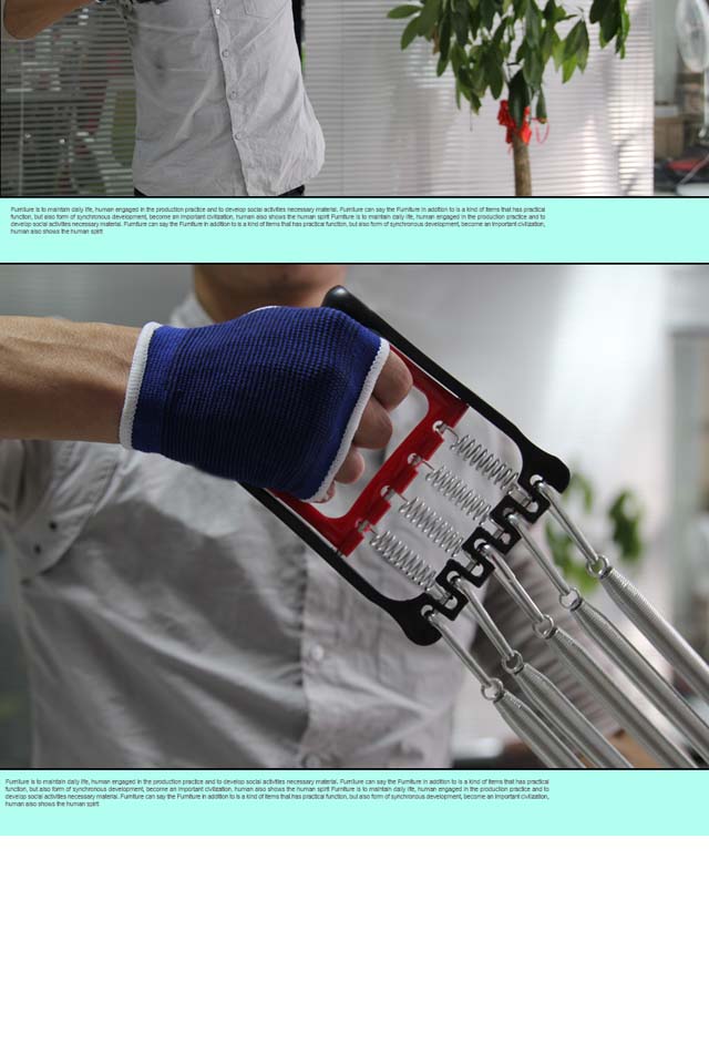 健身器材家用运动弹簧拉簧卡尼拉艳丽蓝黄多功能三用拉力器俯卧撑手套