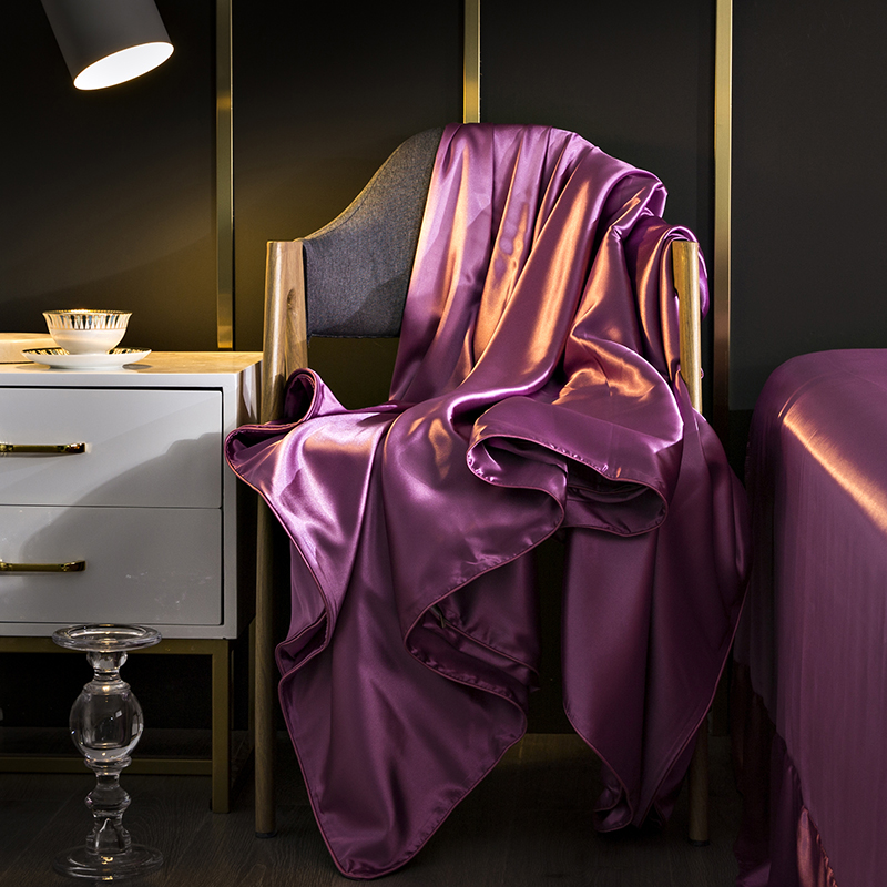 蚕丝被套单件纯色绸缎丝滑桑蚕丝绸被罩单双人米蚕丝被被套藕玉粉220