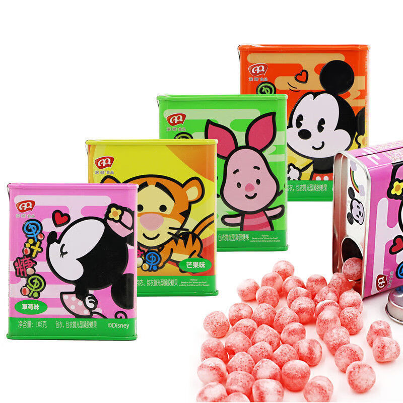 八也 迪士尼瑞士糖 105g 滨崎果汁糖果铁盒软糖铁罐水果软糖 草莓味2