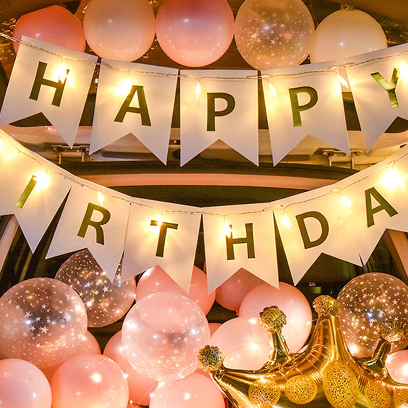 同款后备箱生日装饰气球套餐汽车轿车suv尾箱女生生日浪漫创意场景
