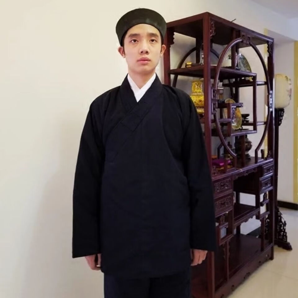道教道服春秋季款道士服装斜襟男女道袍太极服练功服对襟道装套装