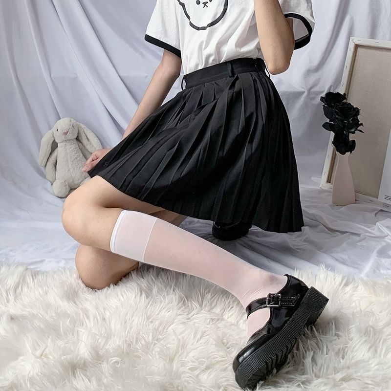 到膝盖的丝袜jk日系小腿袜天鹅绒萝莉丝袜女显瘦夏季女学生ins韩版